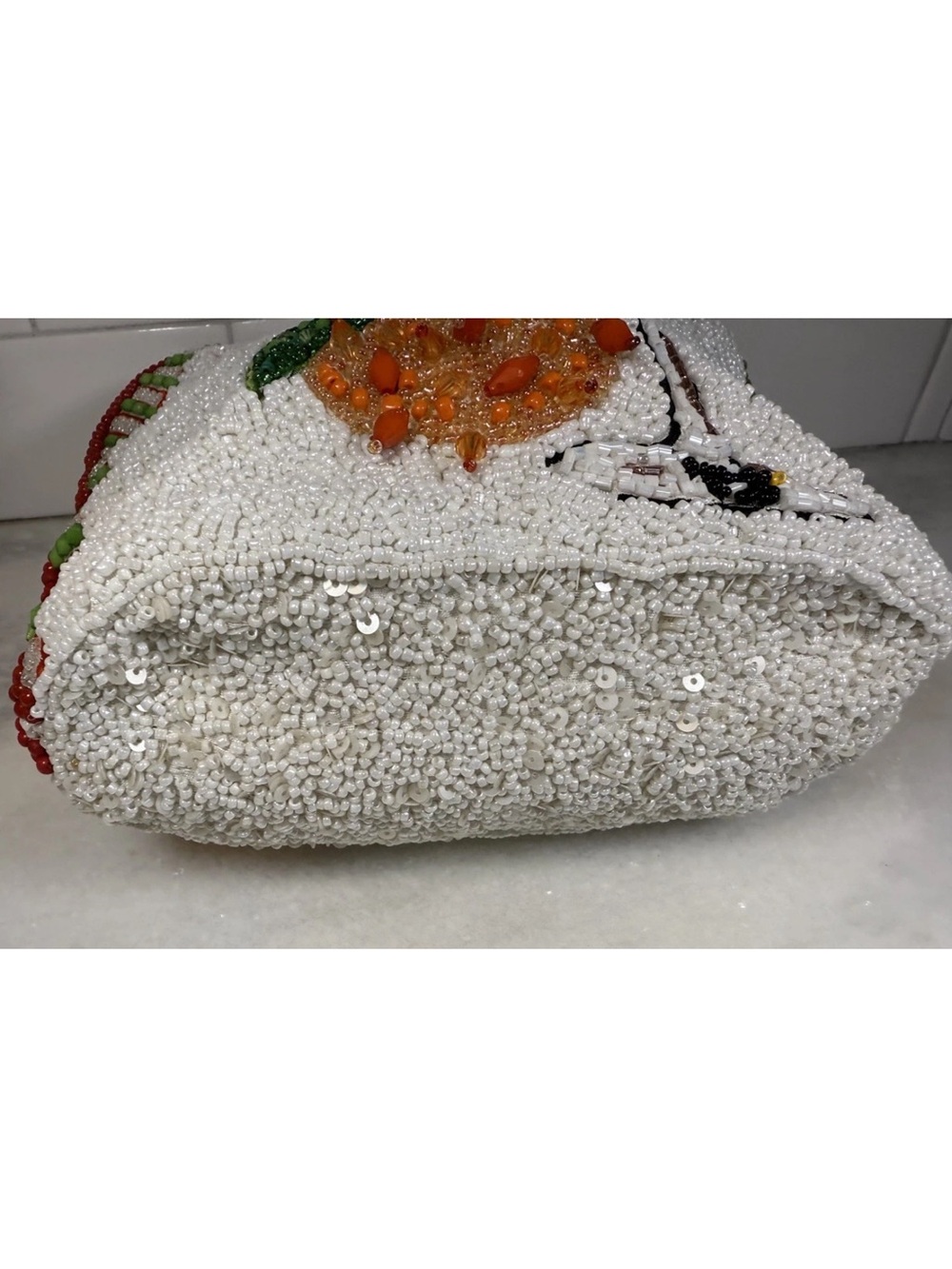 Aperol Spritz Cocktail Beaded Bag Viral TikTok New Release Handcrafted in India - Picture 4 of 5